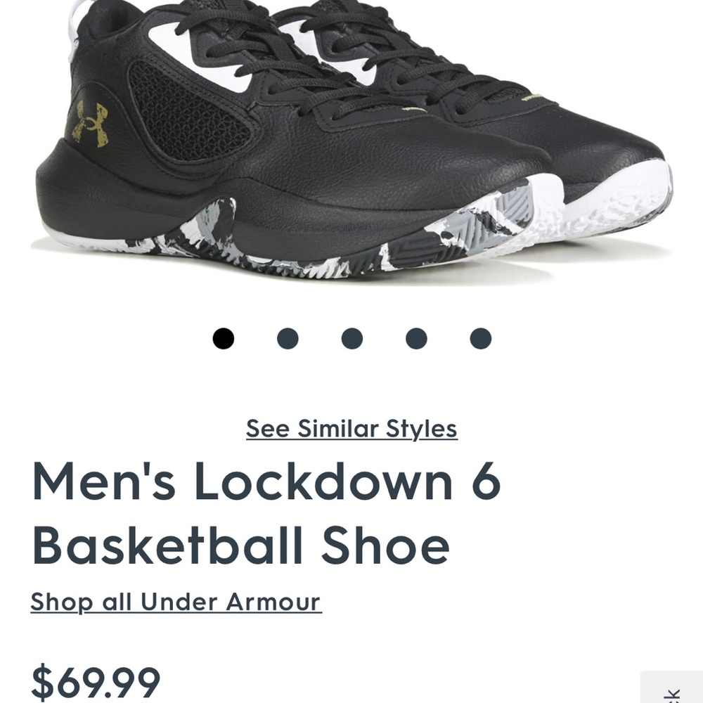 Men’s Under Armor Lockdown Black and Gold Basketball Shoes